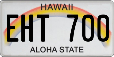 HI license plate EHT700
