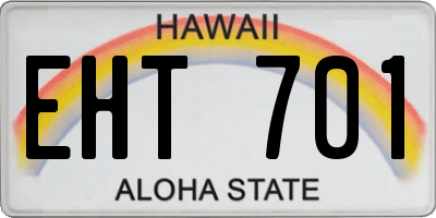 HI license plate EHT701