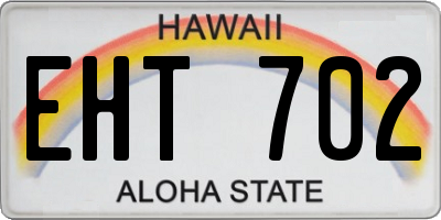 HI license plate EHT702