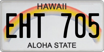 HI license plate EHT705