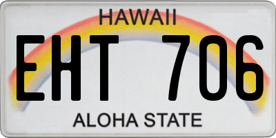 HI license plate EHT706
