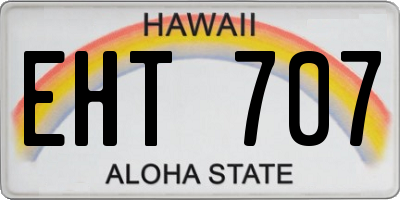 HI license plate EHT707
