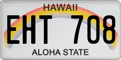 HI license plate EHT708