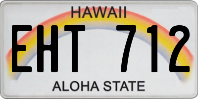 HI license plate EHT712