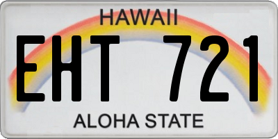 HI license plate EHT721