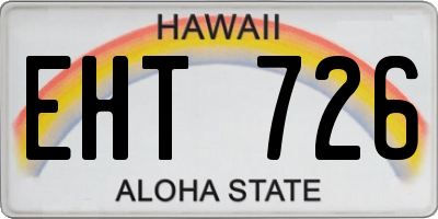 HI license plate EHT726