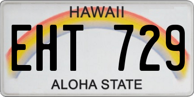 HI license plate EHT729