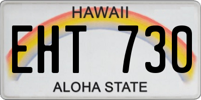 HI license plate EHT730