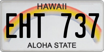 HI license plate EHT737
