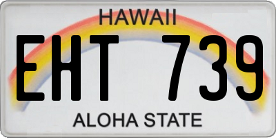 HI license plate EHT739