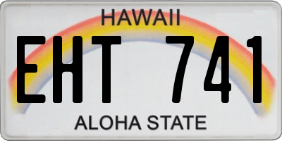 HI license plate EHT741