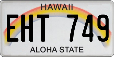 HI license plate EHT749