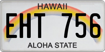 HI license plate EHT756