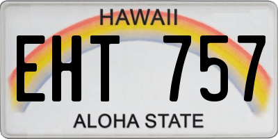 HI license plate EHT757