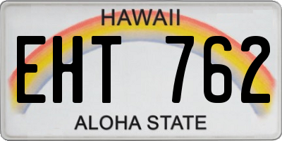HI license plate EHT762