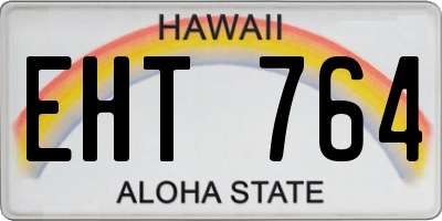 HI license plate EHT764