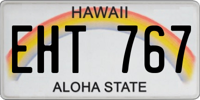 HI license plate EHT767