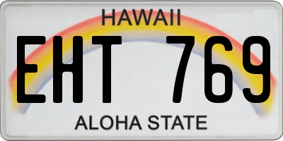 HI license plate EHT769