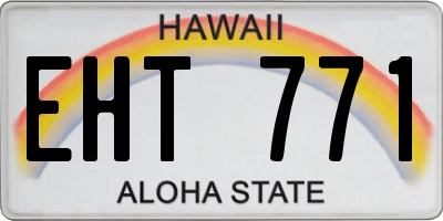HI license plate EHT771