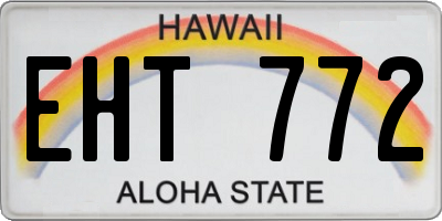 HI license plate EHT772
