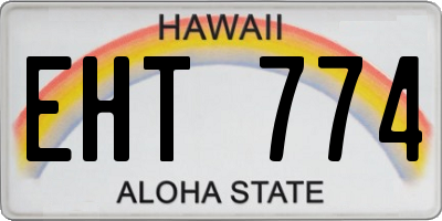 HI license plate EHT774
