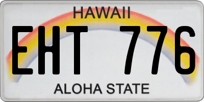 HI license plate EHT776