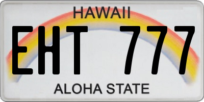 HI license plate EHT777