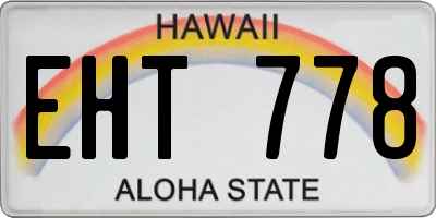 HI license plate EHT778