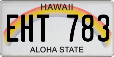 HI license plate EHT783