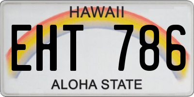 HI license plate EHT786