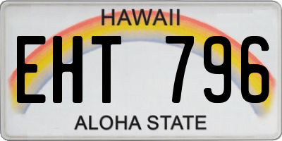 HI license plate EHT796