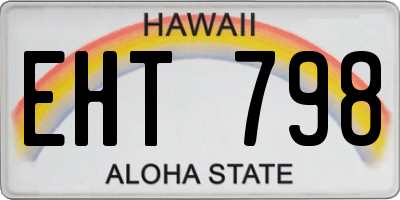 HI license plate EHT798