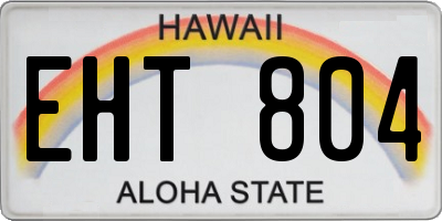 HI license plate EHT804