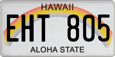 HI license plate EHT805
