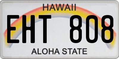 HI license plate EHT808