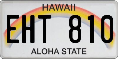 HI license plate EHT810