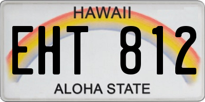 HI license plate EHT812