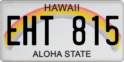 HI license plate EHT815