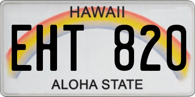 HI license plate EHT820