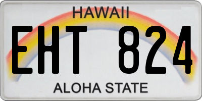 HI license plate EHT824