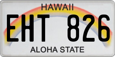 HI license plate EHT826