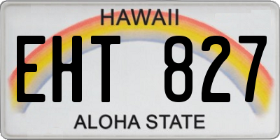 HI license plate EHT827