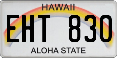 HI license plate EHT830