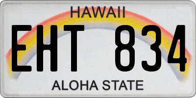 HI license plate EHT834