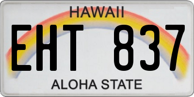 HI license plate EHT837