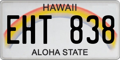 HI license plate EHT838