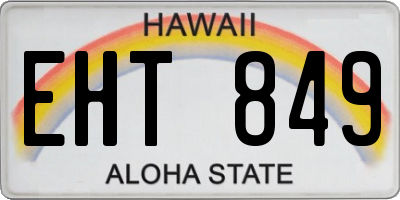 HI license plate EHT849