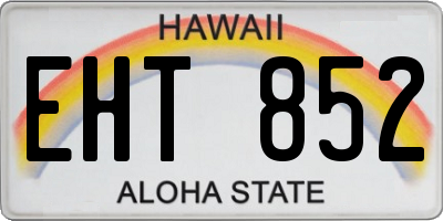 HI license plate EHT852