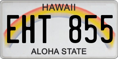 HI license plate EHT855