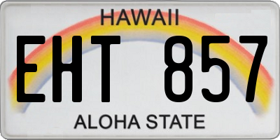 HI license plate EHT857